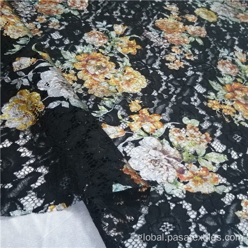 Printed Embroidery Fabric Custom Printing African Latest Cord Laces Fabric Supplier